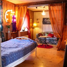 Ferienhäuser Lärbro – Haupthaus Schlafzimmer mit Einzelbett